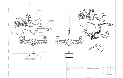 Флюгер Кучер чертеж
